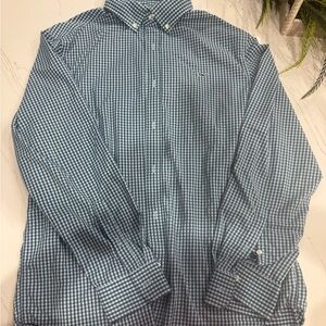 Vineyard Vines Men's Blue Gingham Dress Shirt